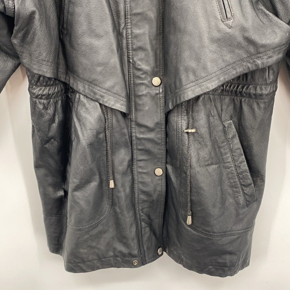 Wilsons The Leather Experts Anorak Coat Jacket Womens Size‎ XL Black Full Zip - Picture 8 of 16